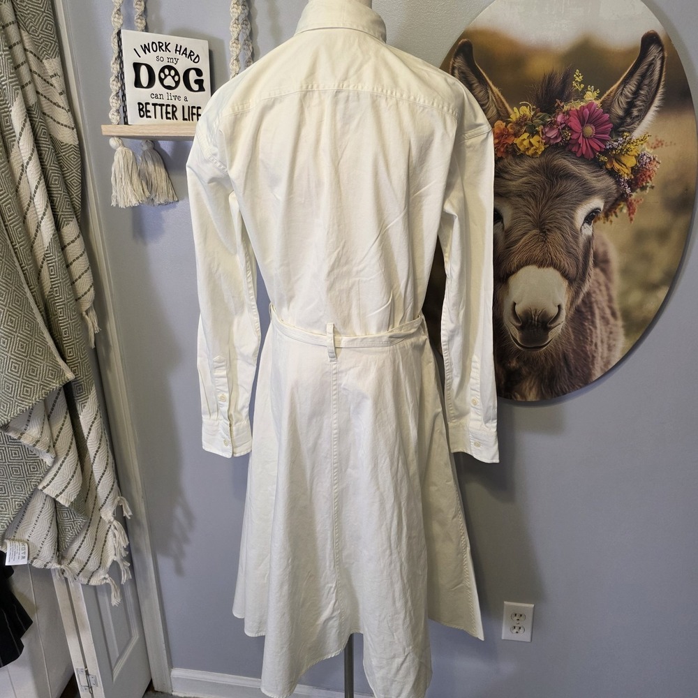 Polo Ralph Lauren Belted Shirt Dress Size 12 Fit Flare Pony Logo Long Sleeve - Picture 3 of 9